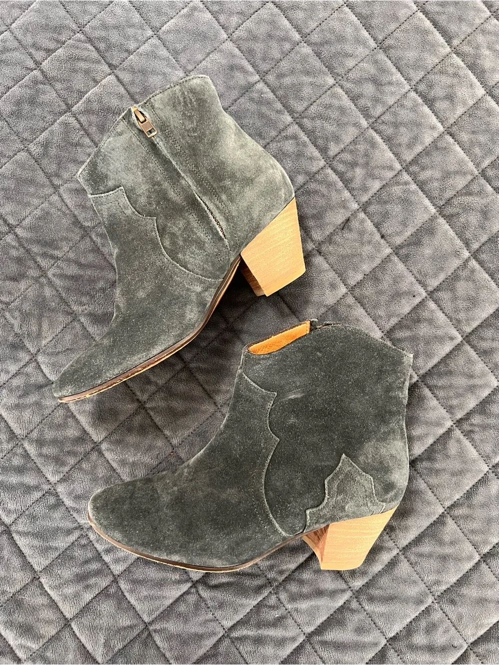 ISABEL MARANT Dicker Suede Cowboy Ankle Boots Women Size 5 Western Bootie